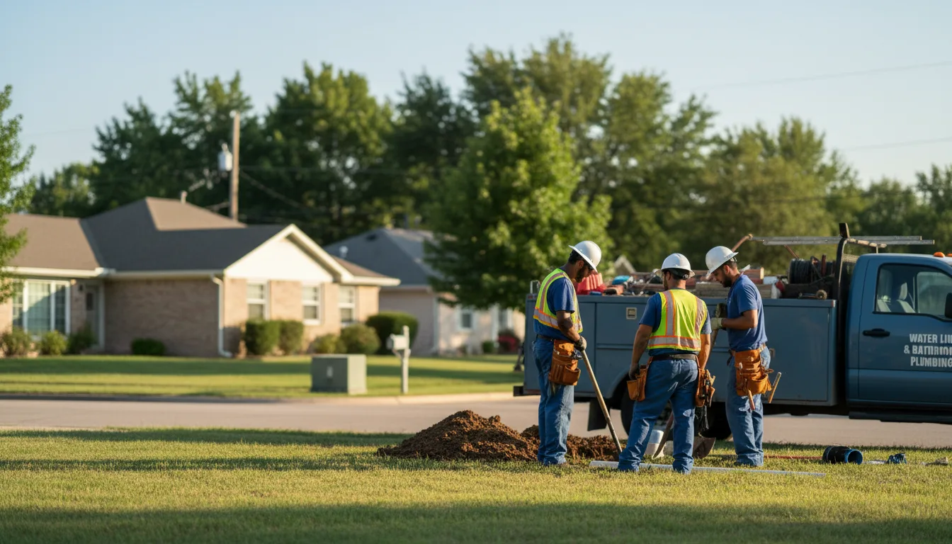Residential water line and bathroom plumbing service in Pinehurst, TX